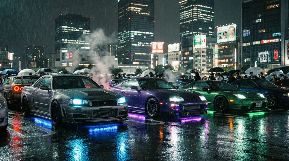 高清动漫夜间车聚